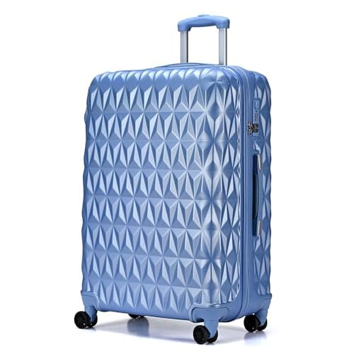 Image of RMW Suitcase Large Hard Shell | Trolley Suitcases | 3 Digit Combination Lock| 4 Dual Spinner Wheels | Lightweight | Hold Check in Luggage | Aluminum Telescopic Handle (Ice Blue, Medium 24")