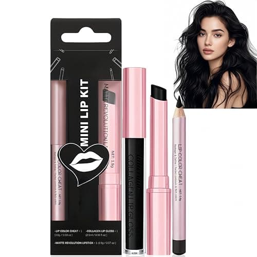 Image of 3PCS Matte Liquid Lipstick & Lip Liner Set,Red & Nude Pink Long Lasting Lipstick Makeup Set,Hydrating Waterproof Lip Stain & Colla/gen Lip Gloss for Dry Lips,Matte Liquid Lipstick Set(#5)