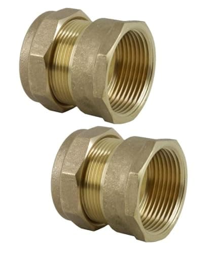 Image of UKDeals Direct® 28mm Compression by 1" BSP Brass Female Iron Coupler, 28mm x 1" Adaptors Straight - WRAS Approved - Pack of 2