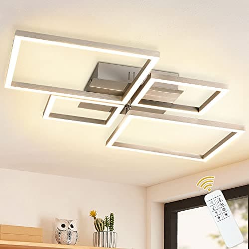 Image of Depuley 40W LED Modern Dimmable Ceiling Lamp with Remote Control, 4 Built-in LED Boards 3000K-6000K, Aluminum Lights for Bedroom, Dining Room, Living Room, Office