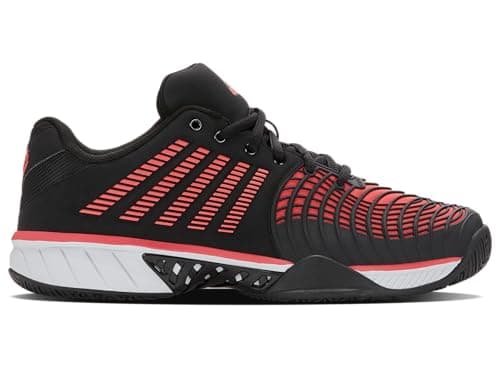 Image of K-Swiss Mens Express Light 3 Padel Tennis Shoe, Black Micro Chip Neon Lava, 10 UK