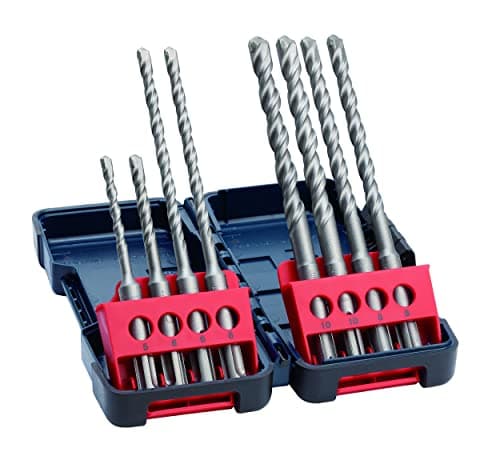 Image of Bosch Professional 8x SDS plus-3 Drill Bit Set (for Concrete, in Tough Box, Ø 5–10 mm, Accessories Rotary Hammer Drills)