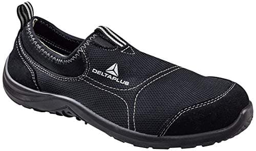Image of Delta Plus-Miami Mens/Womens Slip On Canvas Safety Steel Toe/Midsole Shoes UK 9 / EU 43 Black