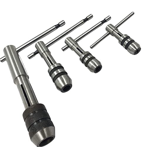 Image of PRAZTECH T-Handle TAP Wrench Set of 4 Pcs Solid Collet Jaws for Tapping & REAMING