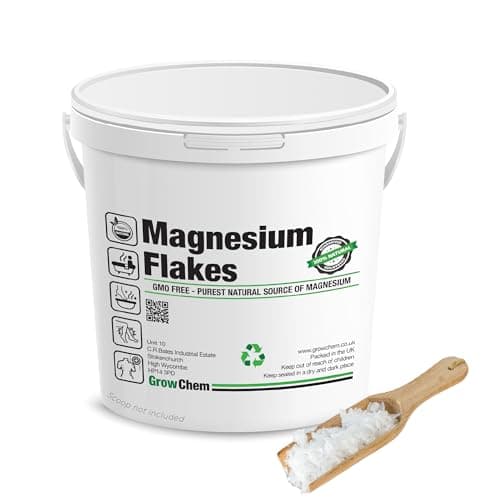 Image of Grow Chem Magnesium Flakes (1KG Bucket) Pure Magnesium Chloride from The Dead Sea - Mineral-Rich Bath Salts for Foot & Muscle Soaks - Improves Sleep, Stress Relief, Joint Health & Skin Hydration