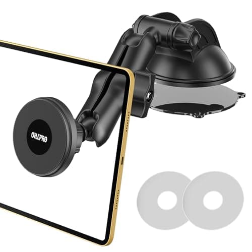 Image of OHLPRO Magnetic Tablet Holder for Car Dashboard & Windshield, Suction Cup iPad Mount for Truck 360° Rotation Adjustable Compatible with 5-13" Tablets & Phones, iPad, Galaxy Tab