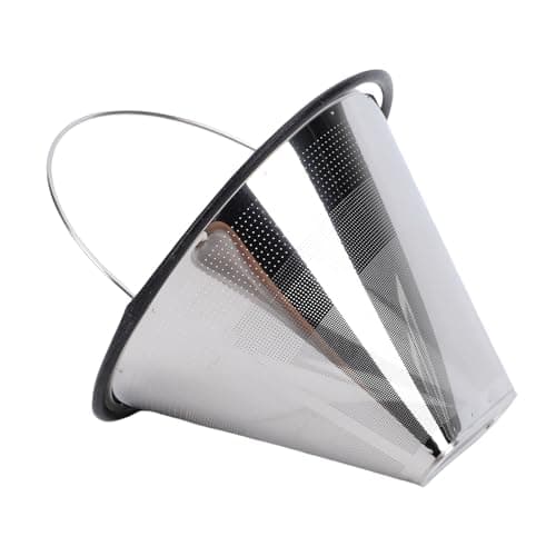 Image of Yosoo Health Gear Stainless Steel Coffee Filter, Reusable Cone Filter Replacement for Moccamaster KBGV KBT Series, 304 Metal Fine Mesh for Rich Flavor