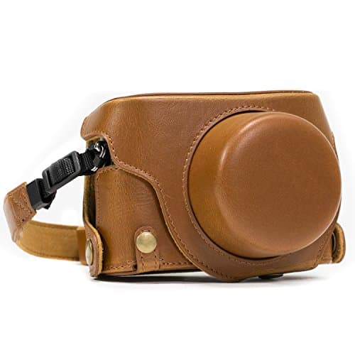 Image of MegaGear MG663 "Ever Ready" Protective Leather Case Bag for Panasonic Lumix LX100/DMC-LX100 Camera - Light Brown
