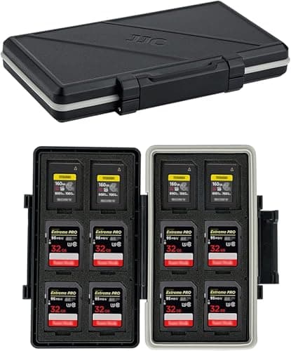 Image of JJC Memory Card Case Water-Resistant for 12 CFexpress Type-A card + 12 SD SDXC SDHC, CFexpress Type A Card SD Card Holder Case Storage