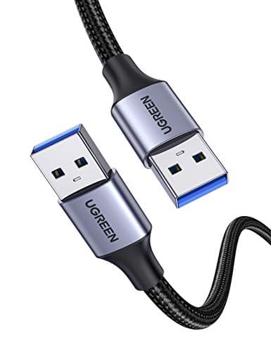Image of UGREEN USB Cable, USB 3.0 A to A Data Cable Braided, 5Gbps High Speed Transfer USB to USB Cable, Compatible with External Hard Drive/Laptop Cooling Pad/Docking Station/PC/TV/DVD/Printer/Camera(2M)