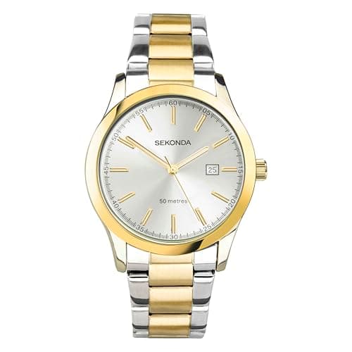 Image of Sekonda Taylor Ladies 34mm Quartz Watch in Silver with Analogue Date Display, and Two Tone Stainless Steel Strap 40473