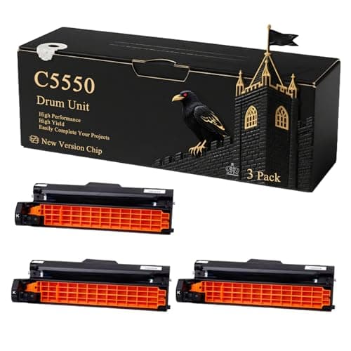 Image of C5550 Drum Unit Compatible for Okidata OKI C5550 MFP C5800 C5800dn C5800n C5900 C5900cdtn C5900dn C5900dtn C5900n Printers, With Chip, 30000 Pages, Vibrant Colours (3 Pack Black)