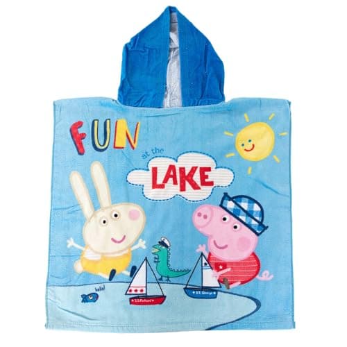 Image of AYMAX Peppa Pig and Georges Poncho with Hood