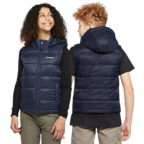 Image of Berghaus Kid’s Burham Gilet with Hood & 2 Pockets, Water-resistant & Durable Ripstop Fabric, Lightweight & Insulated Bodywarmer for Boys & Girls (UK, Age, 9 Years, 10 Years, Regular, Navy)