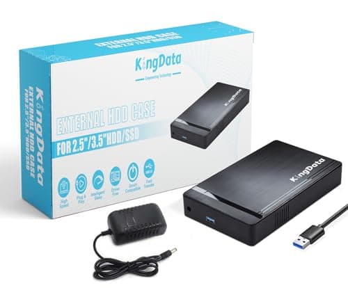 Image of KingData Hard Drive Enclosure, USB 3.0 to SATA HDD Caddy for 3.5 inch SSD HDD Disk with DC Power Adapter, Hard Drive Docking Station, Tool Free SSD HDD Enclosure for Windows, Linux, Mac OS, PS4, Xbox
