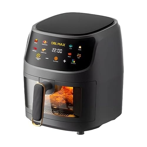 Image of DBL MAX 6 Litre Digital Air Fryer in Black – Touch Screen Family Size Air Fryer with Rapid Air Technology, Oil Free Cooking, Non-Stick Basket – Large Capacity Airfryer for Healthy Meals