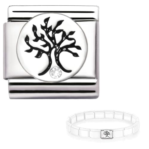 Image of Andska Tree of life Charm Fit Italian Style Link Bracelet 9 mm Stainless Steel Classic Stretch Modular Bracelets Compatible with Stretch Link bracelets