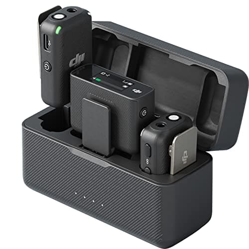 Image of DJI Mic (2 TX + 1 RX + Charging Case), Wireless Lavalier Microphone, 250m (820 ft.) Range, 15-Hour Battery, Noise Cancellation Wireless Microphone for PC, iPhone, Record Interview, YouTube, Vlogs