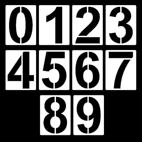 Image of 25 cm (10”) Large Number Stencils Reusable Plastic Number Stencils 0 to 9 Number Template for Painting DIY Art Projects Decoration (10INCH/10PCS)