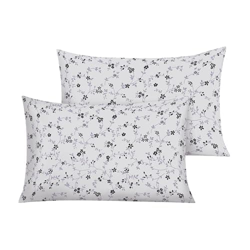 Image of RAYBedding Luxury Printed Floral Pillowcases Pair – 50x75cm with Envelope Flap, Soft Printed Pillow Covers