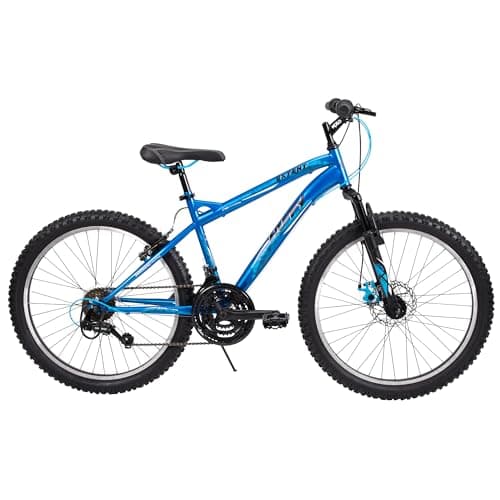 Image of Huffy Extent Boys 24 Inch Mountain Bike, 18 Gears, Hardtail Bicyle Front Suspension, Durable Steel Frame, All-Terrain Tyres - Cobalt Blue
