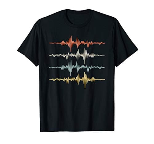 Image of Vintage Retro Music Sound Waves T-Shirt