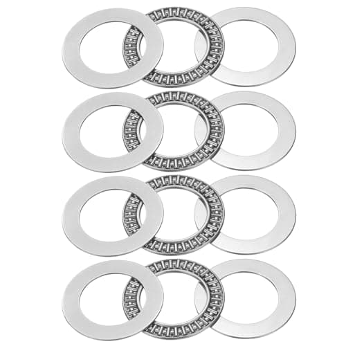 Image of sourcing map 4 Sets AXK3047 Thrust Needle Roller Bearings with 8 Washers, Chrome Steel Needle Roller Bearings, ID 30mm, OD 47mm, Thickness 4mm