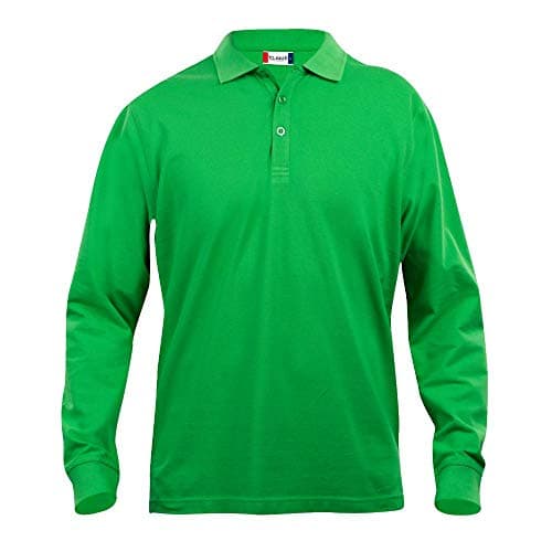 Image of Clique Men's Classic Long Sleeve Polo Shirt, Green (Apple Green), X-Large