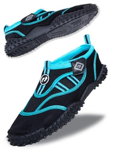 Image of Two Bare Feet Rockpool Aqua Shoes – Lightweight, Quick-Drying Water Shoes for Men, Women & Kids – Perfect for Beach, Pool, Water Sports, and Outdoor Activities (Aqua (Rockpool), UK8