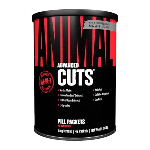 Image of ANIMAL Cuts – All-in-one Formula with Over 35 Ingredients, Including Caffeine, ashwagandha & Ginseng – Thermogenic Supplement to Support Weight Loss – 42 Pill Packs