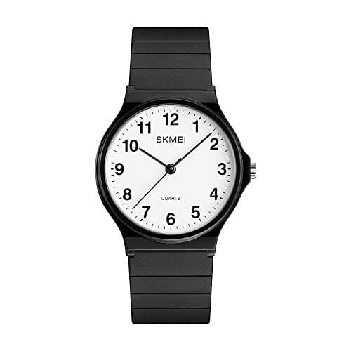 Image of SKMEI Women's Rectangular Watch Rose Gold Silver Stainless Steel Waterproof Luxury Analogue Quartz, Black Digital, 1.5 * 1.3 * 0.3 inch, Classic