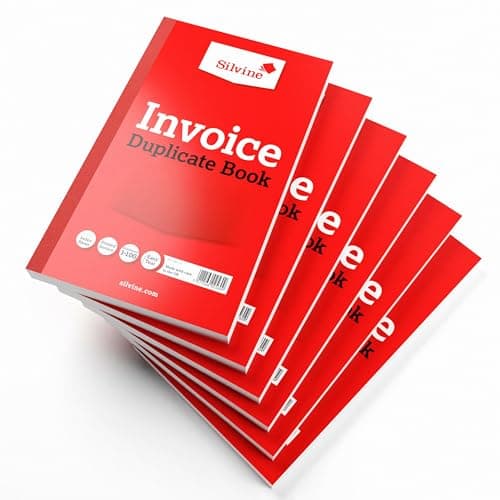 Image of Silvine 8x5 Duplicate Invoice Book - Numbered 1-100 with Index Sheet [Pack of 6]