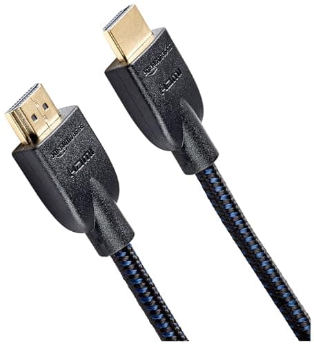 Image of Amazon Basics HDMI to HDMI Cable, 18Gbps High-Speed, 4K@60Hz, 2160p, Nylon-Braided Cord, Ethernet Ready, 1.8 m, Nylon, Black