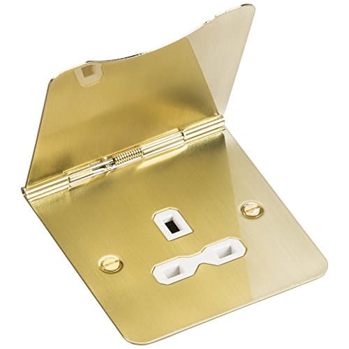 Image of Knightsbridge FP7UBBW 13 A 1G Unswitched Floor Socket, Brushed Brass