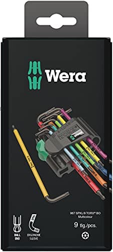 Image of Wera 05073599001 | 967/9 TX BO Multi Color 1 SB SiS L-Type Torx Wrench Set, Blister Pack, 9 Piece Set