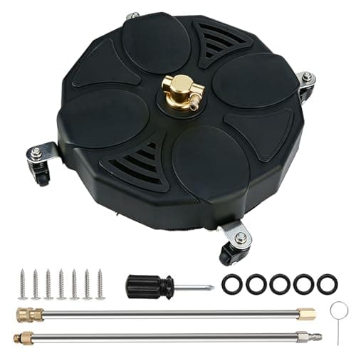 Image of YUZINO 18 Inch Surface Cleaner Pressure Washer, 4000psi Rotary Surface Cleaner Attachment with 4 Wheels, 1/4" Quick Connect Nozzle & 2x16" Extension Wands, Power Washer For Park Cleaning