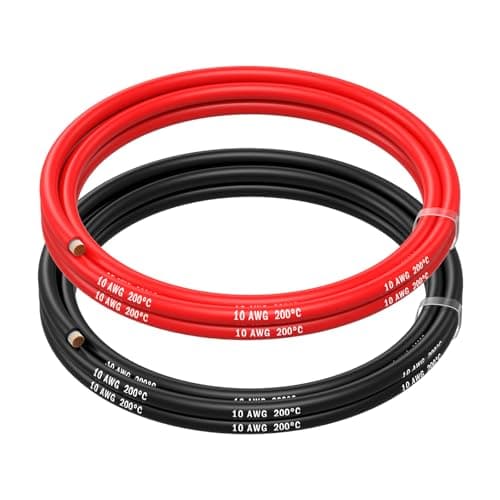 Image of 10 AWG Silicone Wire by MMOBIEL – 10 Gauge Tinned Copper Cable, 2 x 5ft (1.5m) 1 Red & 1 Black, Flexible High Temp Electrical Wire for RC, Drones, 3D Printers, Battery, LED, Speaker Wires