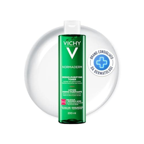 Image of Vichy Normaderm Pore Tightening Toner, Purifying and Mattifying, With Salicylic and Glycolic Acids 200ml
