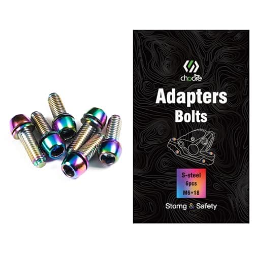 Image of CNCLOL MTB Brake Caliper bolts,Bike Brake Caliper bolts M6x18mm Steel alloy,Rainbow