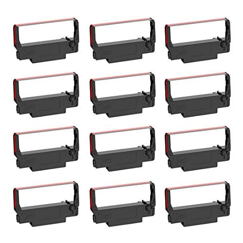 Image of BIGGER 12-Pack ERC30 B/R Compatible Cash Register Ink Ribbon for Epson ERC-30 ERC 30 34 38 Used in Epson TMU-220B/TM-300B, Samsung SPR-270/SRP-275, Bixolon SRP-275, SNBC BTP-M280A (Black and Red)