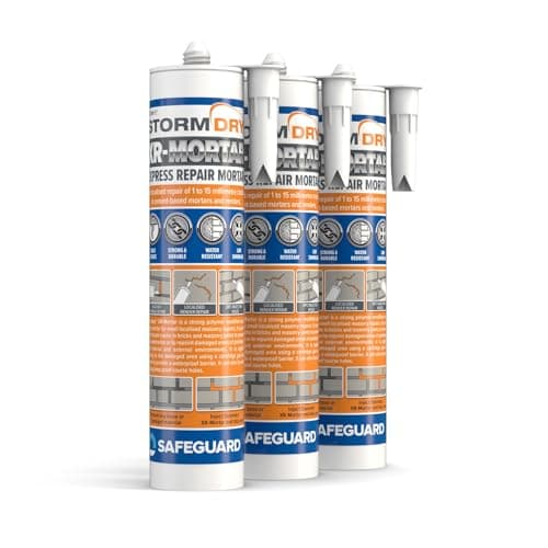 Image of Stormdry Waterproof Express Repair Mortar - Pack of 3 - Ready to Use Cement Mix 310ml Tube, Grey Sand