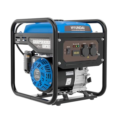 Image of Hyundai 3.3kW / 3300W Petrol Open Frame Inverter Generator, Recoil Start, 3.0kW Continuous, 7.5L Long-Run Tank, Pure Sine Wave