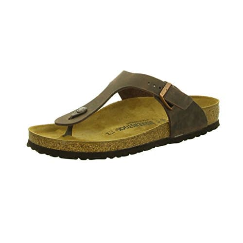 Image of Birkenstock GIZEH Greased leather, Women's Sandals, Brown (TABACCO BROWN), 7 UK (40 EU)