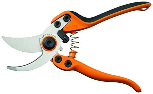 Image of Fiskars professional bypass pruning shears for fresh branches and twigs, high-quality steel blades, length: 20 cm, black/orange, PB-8 M, 1020204