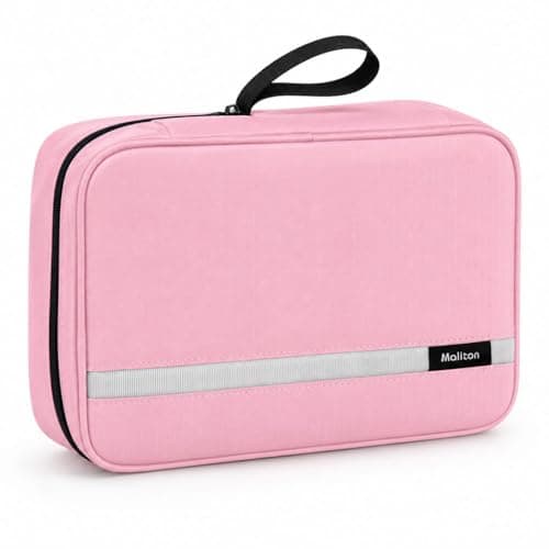 Image of Hanging Toiletry Bag, Travel Toiletry Bag | Foldable Dopp Kit with Large Capacity for Men | 4 Layers Portable Waterproof Hygiene Bag for Women | Travel Bathroom Organizer(Pink)