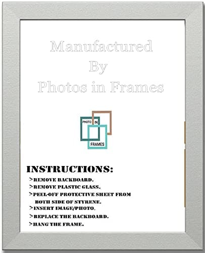 Image of PIF Square Size Poster Picture Photo Frame Black / Oak / Silver / White (40X40cm (400X400mm), Silver)