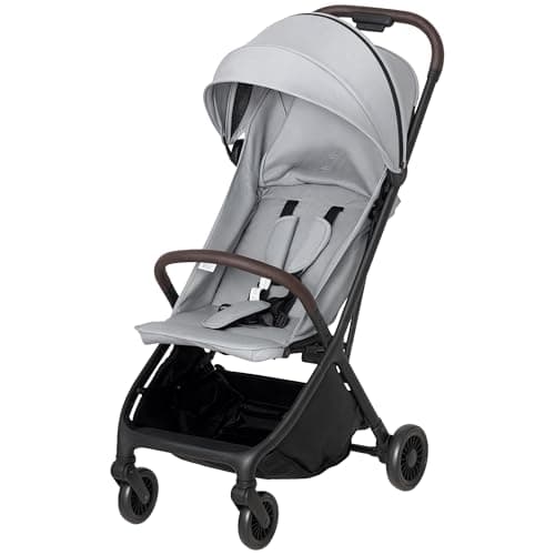 Image of AIYAPLAY Baby Stroller, Foldable Travel Pushchair with Adjustable Seat, 5-Point Harness, Canopy, All Wheels Suspension, Storage Basket, 6.3kg Lightweight & Compact, from Birth to 3 Years, Light Grey