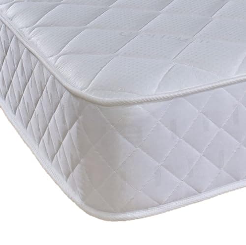 Image of eXtreme comfort ltd Cooltouch Diamond Essential White Small Single Mattress 75x190cm, 18cm Deep Foam Free Open Coil Spring Mattress, Quilted Cover, Plush Comfort Support, UK Made Mattress in a Box