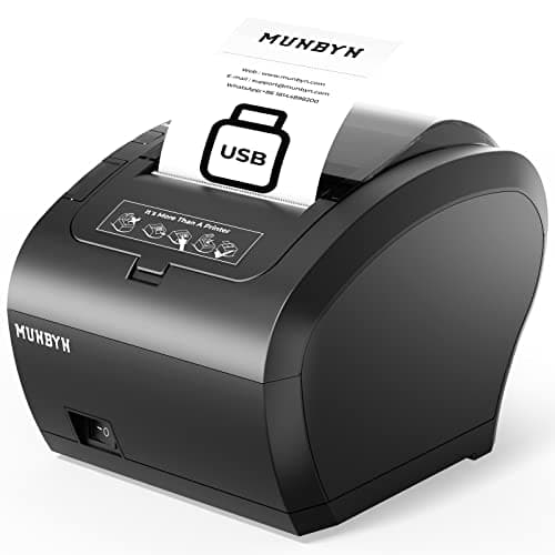 Image of MUNBYN 80MM Thermal Receipt Printer, POS Cashier Printer with USB for Restaurant, Shop, ESC/POS Support Windows, Mac, Linux, Chrome OS, 047U