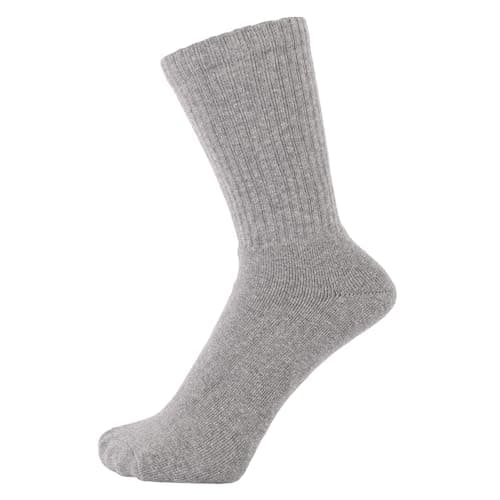 Image of ZAKIRA Combed Cotton Terry Cushioned Athletic Crew Socks – Soft Breathable Sports Socks for Men & Women, 6-10 (UK), Light Grey Melange